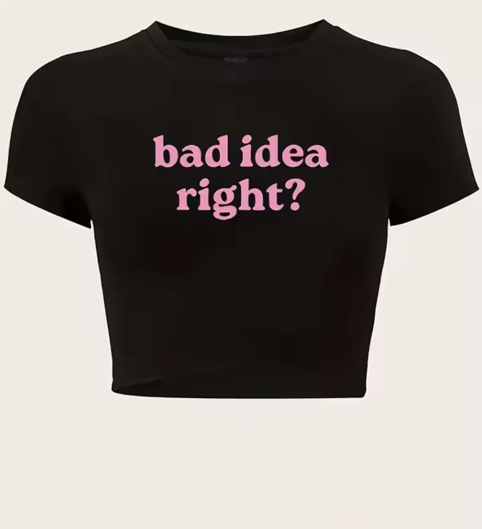 Fashion Cropped Letter Print Crop Top Slim T Shirt Y2K Short Sleeve T-Shirt Spring Summer Women's Clothing Sexy Shirt