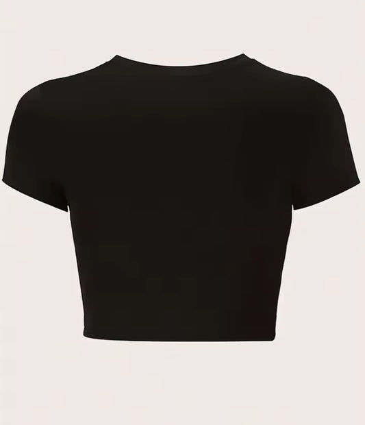 Fashion Cropped Letter Print Crop Top Slim T Shirt Y2K Short Sleeve T-Shirt Spring Summer Women's Clothing Sexy Shirt